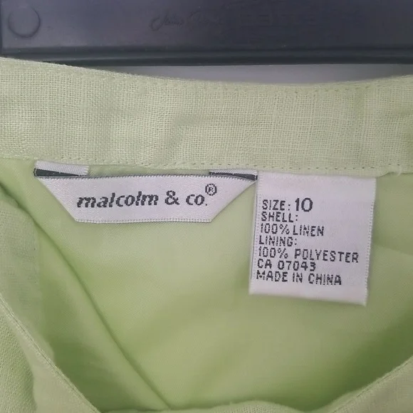 Malcolm & Co Light Green Linen Skirt Size 10 - Picture 6 of 6